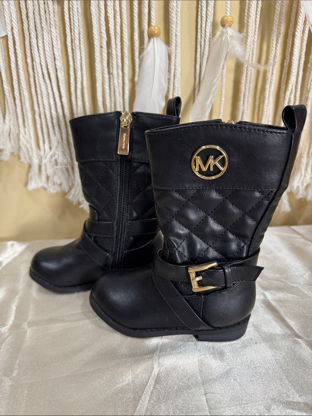 Michael Kors Kids Black Quilted Boots